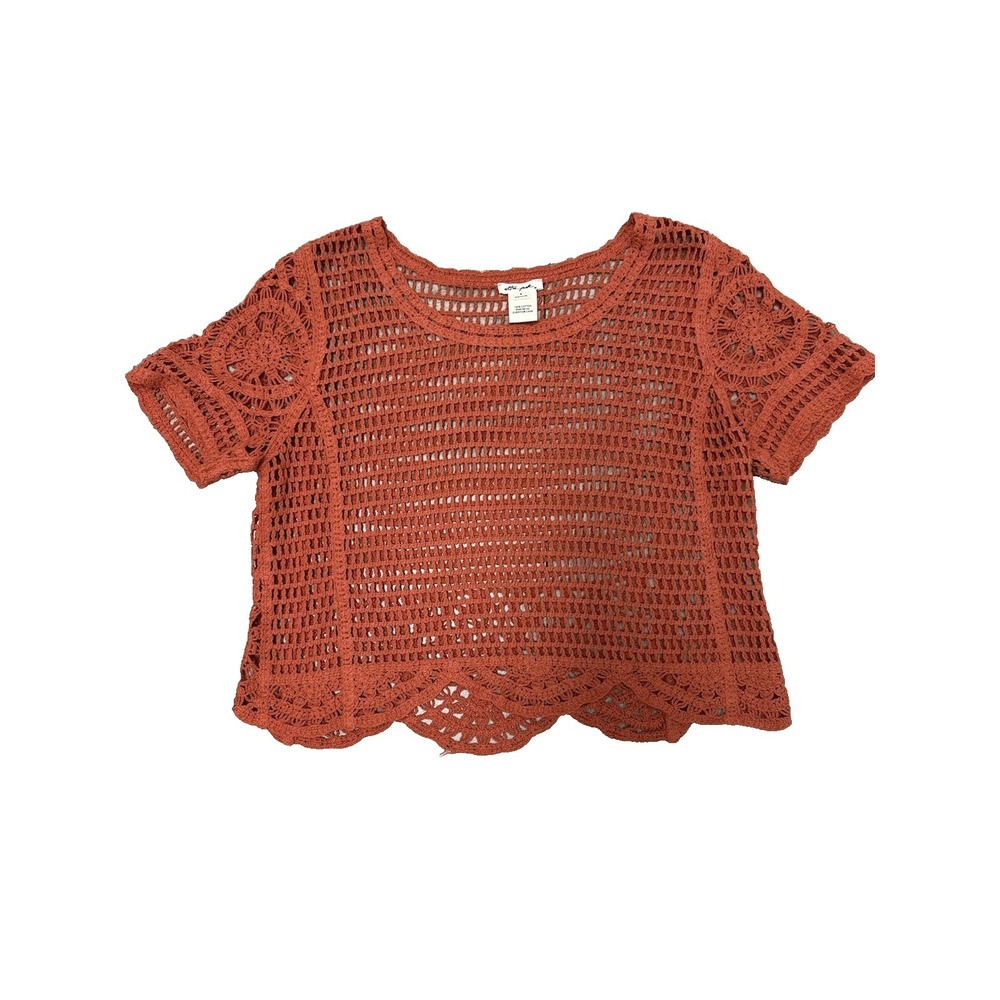 Ultra Pink Crochet Top Size Small READ DESCRIPTION
